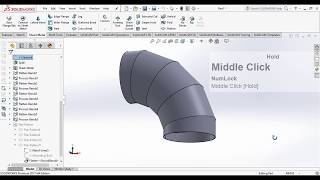 Development steel Elbow miter bend Flat Pattern in SolidWorks Sheet Metal [upl. by Ayikan692]