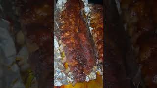 Oven baked BBQ ribs food bbq viralvideo youtube shorts [upl. by Atinnor]