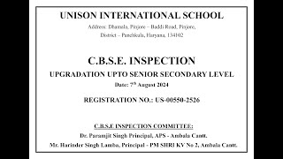 CBSE INSPECTION UPGRADATION UPTO SENIOR SECONDARY LEVEL DATE  7th AUGUST 24 [upl. by Hidie25]