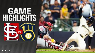 Cardinals vs Brewers Game Highlights 9424  MLB Highlights [upl. by Ramahs528]