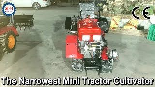 The Narrowest Mini Crawler Tractor with Rotary Tiller for Sale [upl. by Hanafee557]