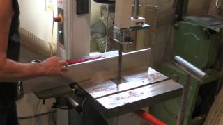 ReSawing Oregon Tiger Stripe Myrtlewood at Stansell Guitars and Ukuleles [upl. by Jeggar]