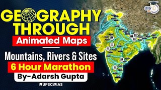 Understand Indian Geography through 2D Animation  Mountains Rivers Dams National Parks  UPSC GS [upl. by Jovitah823]