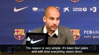 Pep Guardiola quits as Barcelona manager I am worn down I need a break [upl. by Laud]