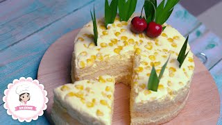 🌽 How To Make Corn Mousse Cake  Subtitles  Food Recipe  KN Home 23 [upl. by Ymma]