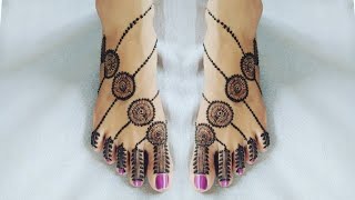 Stylish Leg Mehndi Design  Easy Leg mehndi Designs  Feet Mehendi Design Simple [upl. by Fotinas225]