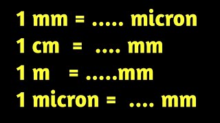 1 mm में कितने माइक्रोन होते है  1 mm me kitne micron hote hain  unit conversion mm to micron [upl. by Kleeman]