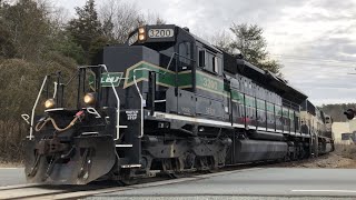 Yadkin Valley Railroad Knoxville Locomotive Works 3200 on YV1 2262021 [upl. by Eveline]