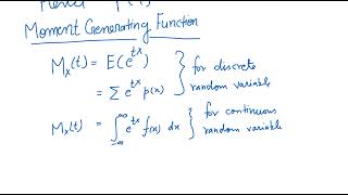 MOMENT GENERATING FUNCTION 14 OCT 2024 7 30PM [upl. by Mar470]