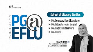 PGEFLU  MA in Comparative Literature Literatures in English English Literature Hindi  msf EFLU [upl. by Inalaehon]