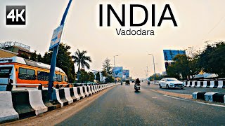 4K India  Vadodara City Drive  Gotri Road  Natubhai Circle  Inox Road  Ellora Park  HDR [upl. by Pacorro321]