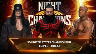 WWE 2K24 044 Undertaker vs Giant Gonzalez vs Bobby Lashley SD US  SD IC Championship Match [upl. by Nimajneb440]