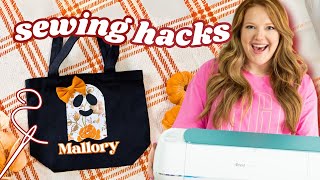 How I Use My Cricut For Sewing Projects 🧵BEGINNER FRIENDLY Halloween DIY [upl. by Marquis]