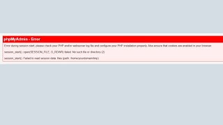 How to Fix Error During Session Start in PhpMyAdmin  Fix phpMyAdmin error while opening in cPanel [upl. by Sylvie]