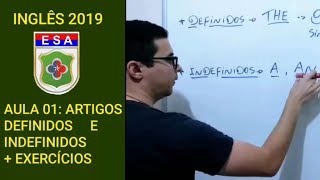 Inglês para ESA Aula 01  Artigos definidos e indefinidos  exercícios [upl. by Ylsew]