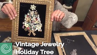 DIY Crafts Vintage Costume Jewelry Holiday Tree [upl. by Nehtanoj]