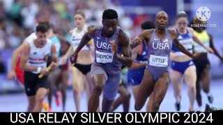 Usa relay  Relay 4 400 Olympic silver usa  Relay Olympic 2024 [upl. by Emilee]