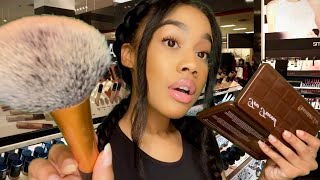 ASMR Fast amp Aggressive Makeup Application at SephoraFast Makeup ASMR⚡️💄⚡️ [upl. by Ulick]