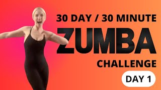 30Minute Zumba 30Day Challenge  Day 1  Burn 300 Calories  Mood Boost Mondays [upl. by Jerz]