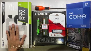 intel Core i7 12700F GIGABYTE B760M E DDR5 Kingston NV2 PALIT RTX3060 Gaming PC Build [upl. by Kcirddec]