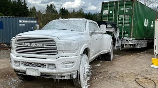 2019 ram 3500 straight pipe 2nd gen swapped cummins on a box delivery in the hills [upl. by Bailey]