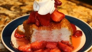 SIMPLE AND EASY ANGEL FOOD CAKE RECIPEPERFECT FOR STRAWBERRY SHORTCAKECHERYLS HOME COOKING [upl. by Faires521]