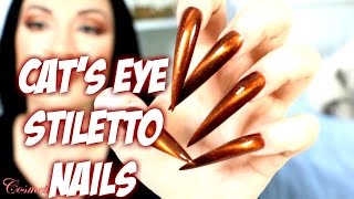 My LEFT Hand Very Long Stiletto Nails ASMR  CosmeticSnob [upl. by Leibman394]