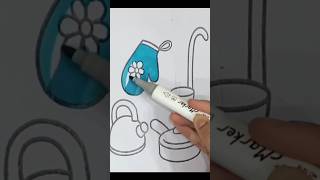 kitchen Utensils Drawing and colouring art art relaxwithart drawing relaxartworld paintpouring [upl. by Carter]