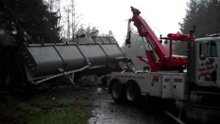 UPRIGHTING ROLLED OVER DUMP TRAILER [upl. by Gerhardt936]