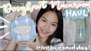 First Day of School Vlog 📷 plus Doughnut Macaron Review [upl. by Fahy]