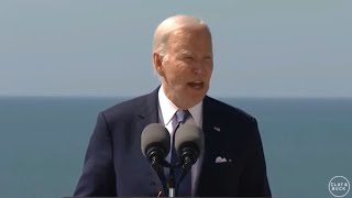 Biden Busted Allegedly Plagiarizing Ronald Reagans Normandy D Day Speech [upl. by Aizti778]