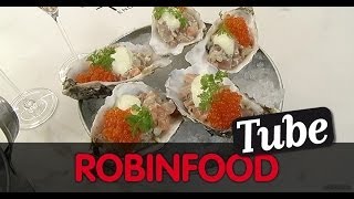 ROBINFOOD  Tártaro de ostras atún y salmón  Salmón ahumado con crema de raifort [upl. by Ahseital]