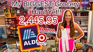 My BIGGEST Grocery Haul YET  Large Family Grocery Shopping  Stock UP [upl. by Jinny701]