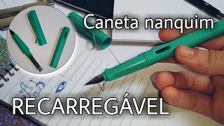 COMO USAR  Caneta Pena de Nanquim RECARREGÁVEL  Testando Materiais [upl. by Rossy556]