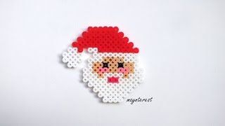 Manualidades Navidad PAPÁ NOEL o SANTA CLAUS de hama beads  Adornos navideños [upl. by Oahc946]