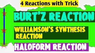 Williamsons Burtz reaction and haloform reymen timer reactions UNSPENT [upl. by Nwahs]