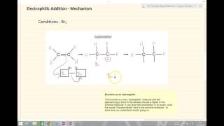 AQA A Level Chemistry  Organic Chemistry  Electrophilic Addition Mechanism [upl. by Sherrill518]