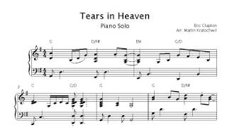 Tears In Heaven Eric Clapton Piano Sheet [upl. by Annoled96]