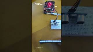 Interfacing of Ultrasonics sensor with Microbit V2  Best project for BBC Microbit V2 shorts [upl. by Capone296]