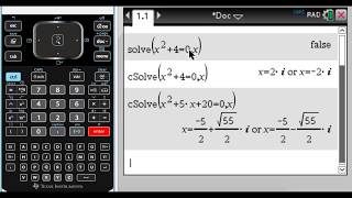 Simplifying Square Root of a Negative on the TINspire [upl. by Machute]