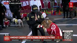 Fiestas Patrias 2023 El saludo a la bandera de la unidad canina [upl. by Brandt]