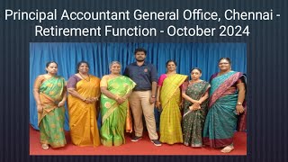 Principal Accountant General Office  Retirement Function  Mrs S Visalakshi SAOOctober 2024 [upl. by Auberta]