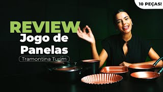 REVIEW JOGO DE PANELAS TRAMONTINA TURIM PRETA E COBRE  Melhor Para Você [upl. by Hnim929]