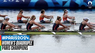 INSANELY close finish in the womens quadruple 🚣‍♀️  Paris Champions [upl. by Ettenahs]