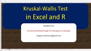 105 Kruskal Wallis test in Excel and R [upl. by Ynaoj124]