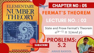 State and Prove Fermats Theorem  Theorem 51  Fermats Little Theorem  Elementary Number Theory [upl. by Cordi]