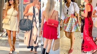 UNIQUE ITALIAN STREET STYLE 🇮🇹SUMMER WARDROBE 2024🍒LOOK CHIC IN THE HEAT MILAN STREET FASHION [upl. by Woothen]