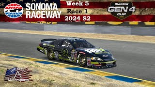 Gen 4 Cup  Sonoma Raceway  iRacing Nascar  Week 5 Race 1 [upl. by Mchugh]