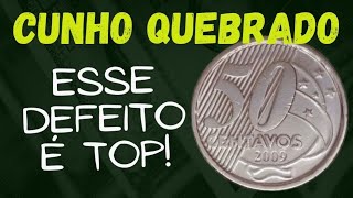 50 CENTAVOS 2009 CUNHO QUEBRADO DEFEITO TOP [upl. by Sella730]