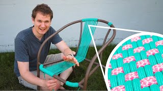 How to Upcycle a Patio Chair with Paracord [upl. by Donella]